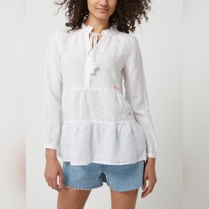 Frieda & Freddie's 100% linen tiered babydoll tunic size